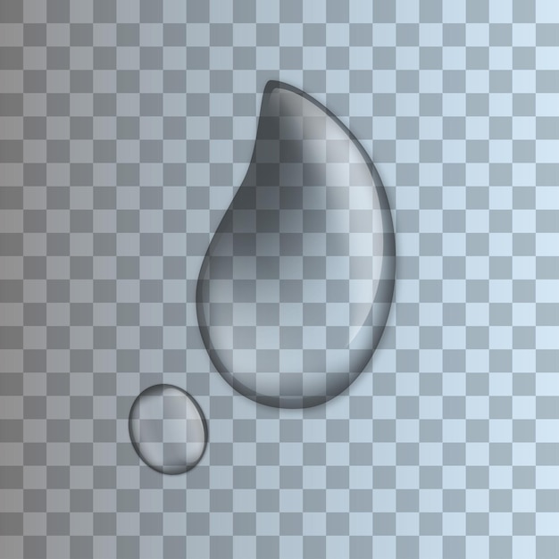 Gota de agua transparente de ilustración vectorial