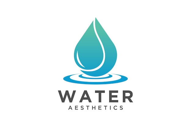 Gota de agua utilizable para Business Science Healthcare Medical y Nature Logos Flat Vector