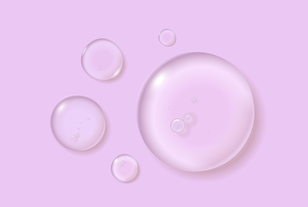 Gota de agua vitamina A rosa y estructura complejo vitamínico con fórmula química de la naturaleza