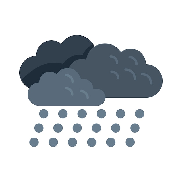 Vector gota lluvia nube icono vector plano pronóstico nublado meteo lluvioso aislado