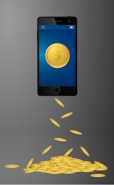 Vector gota de la moneda de oro de la tarjeta de crédito