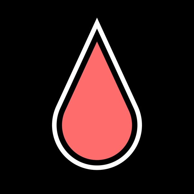 una gota roja de sangre está en un fondo negro