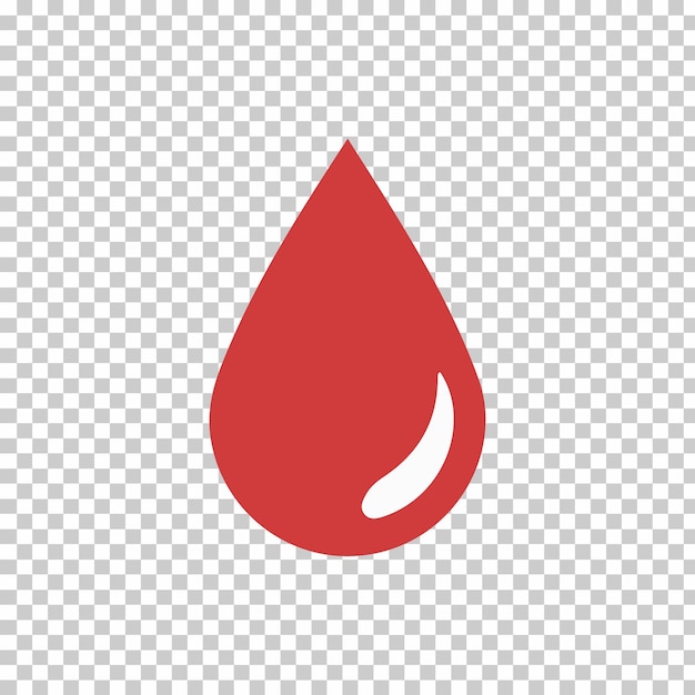 gota de sangre roja sobre un fondo blanco