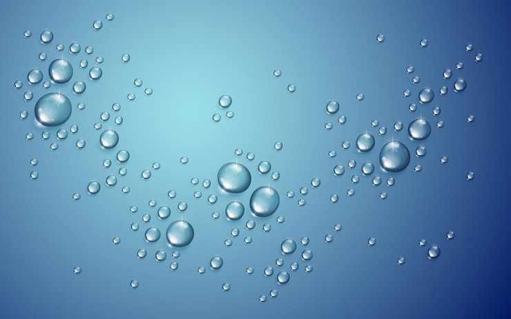 Vector gotas de agua en la ducha o la piscina, gotas de condensación o lluvia ilustración vectorial transparente realista, fácil de poner sobre cualquier fondo o usar gotas por separado.