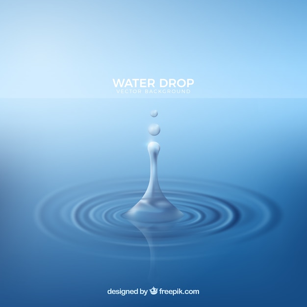 Las gotas de agua en el fondo en estilo realista
