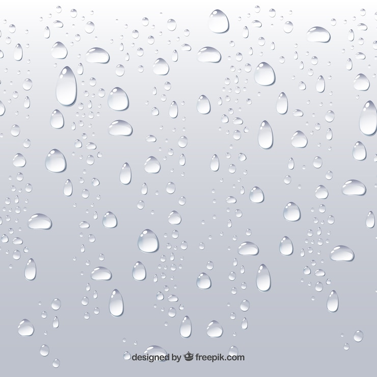 Vector las gotas de agua en el fondo en estilo realista