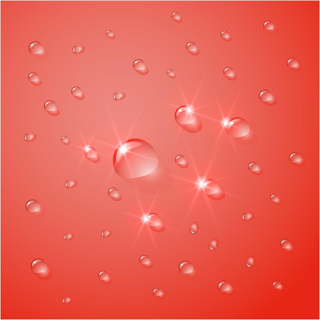 Gotas de agua con fondo rojo un fondo rojo con burbujas que es rojo y blanco