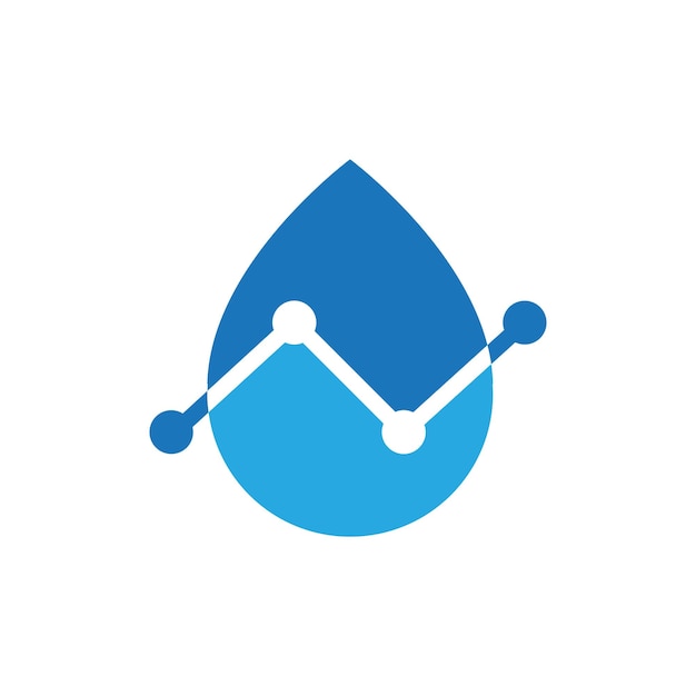 gotas de agua de laboratorio diseño de logotipo vectorial plano