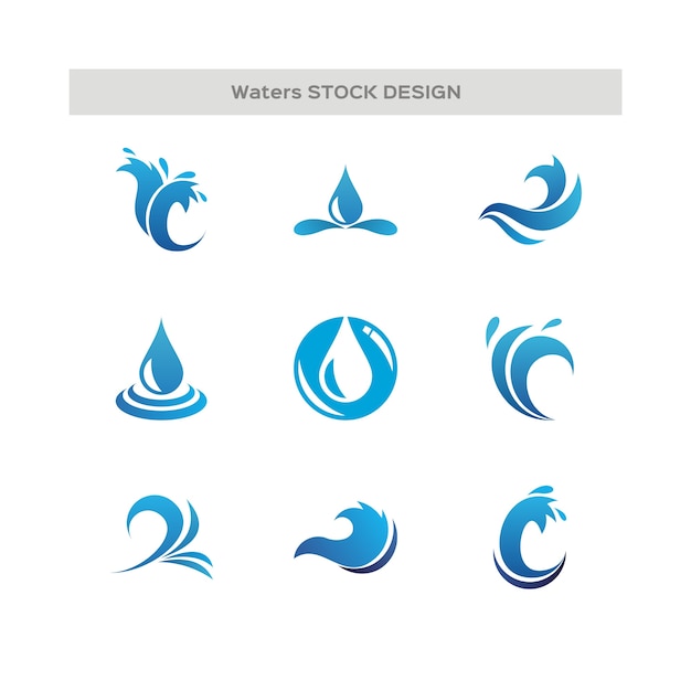 Gotas de agua y logotipo de Wave