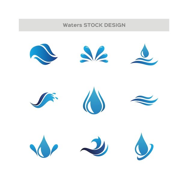 Gotas de agua y logotipo de wave