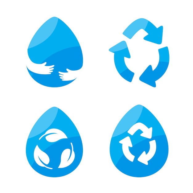 Gotas de agua que reutilizan el agua Reducir el uso del agua en el Día Mundial del Agua