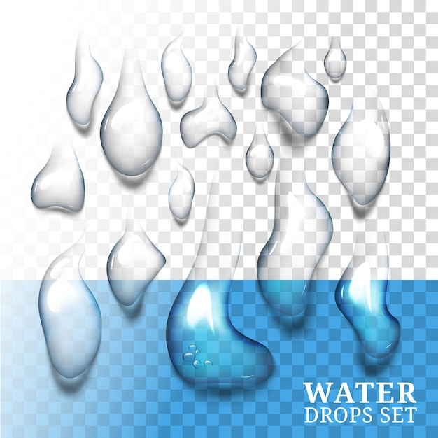 gotas de agua con sombra propia
