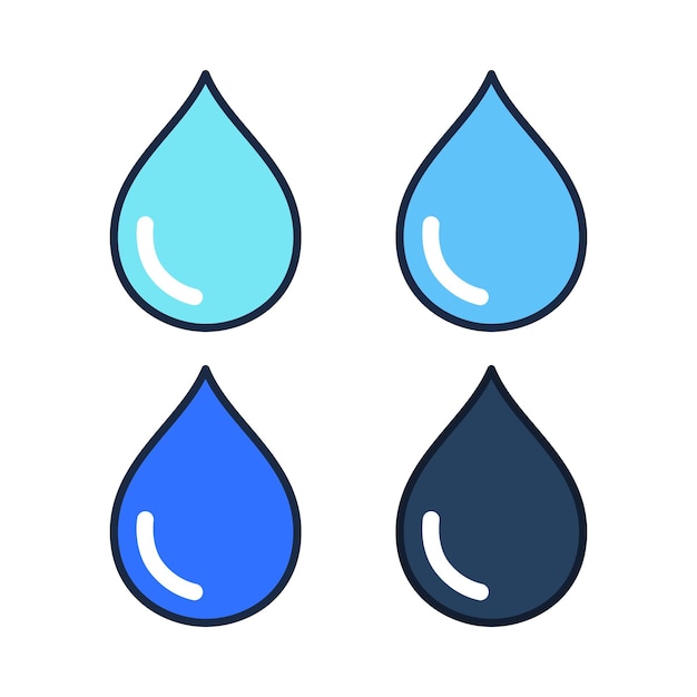 Gotas de agua de varios colores