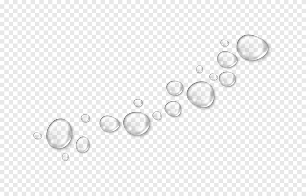 Gotas de agua vectoriales PNG gotas de condensación en la ventana en la superficie Gotas realistas png