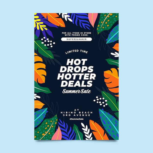 Gotas calientes ofertas más calientes folleto de venta de verano