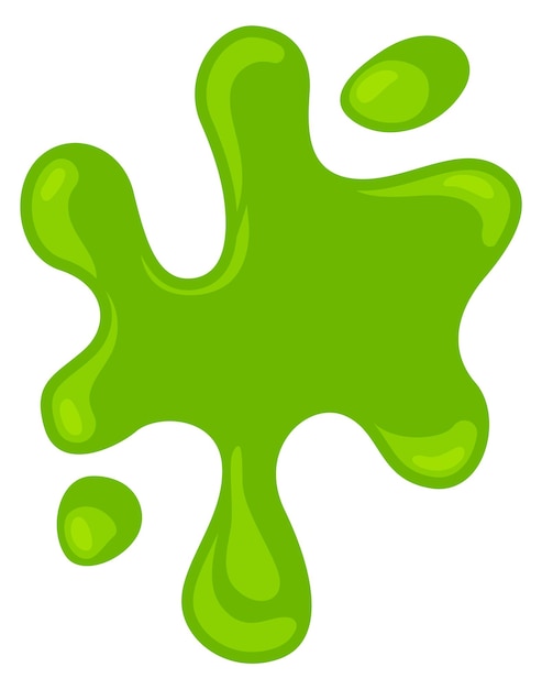 Gotas de cola verde Mancha de limo de dibujos animados que gotea