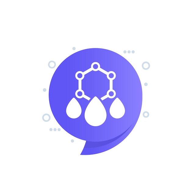 Gotas con icono de nanopartículas para web e impresión