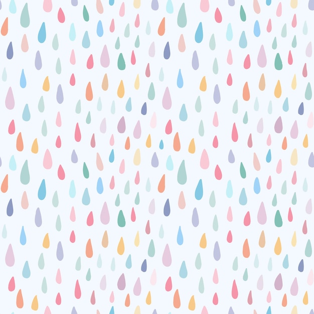 Gotas de lluvia de acuarela colorida de patrones sin fisuras infantil lindo Fondo dulce para guardería de bebé
