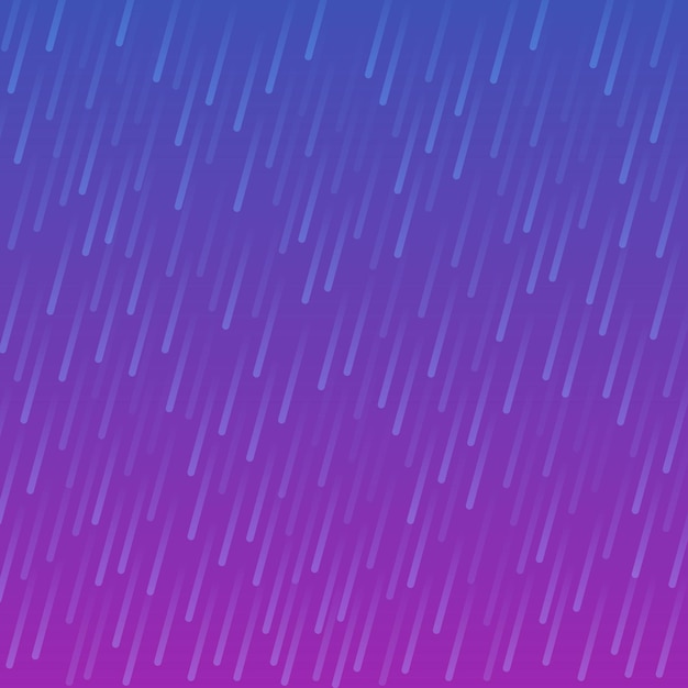 Gotas de lluvia de color púrpura neón sobre fondo azul. ilustración vectorial.