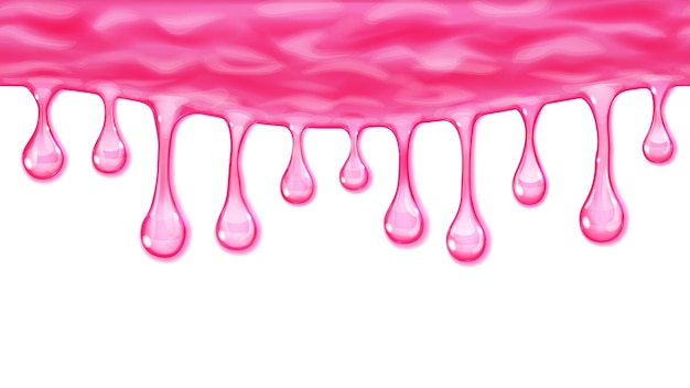 Vector gotas opacas repetibles que fluyen o cuelgan sin costuras en colores rosas sobre fondo blanco