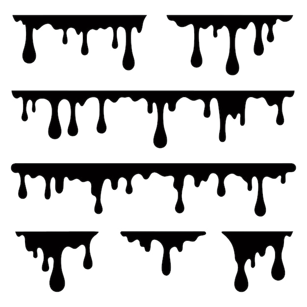 Gotas de pintura negra y elementos de goteo