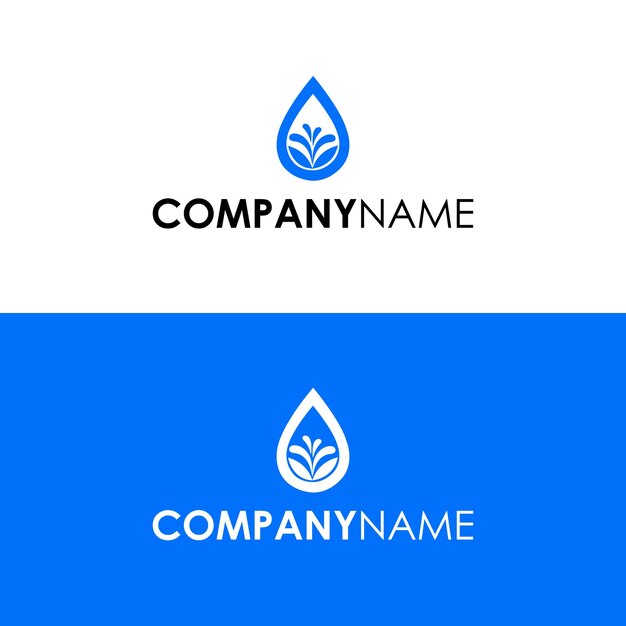 Gotas Plantilla de logotipo vectorial elegante Icono de aqua mineral natural