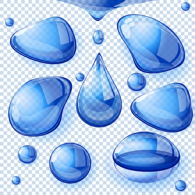 Vector gotas refractantes transparentes claras.