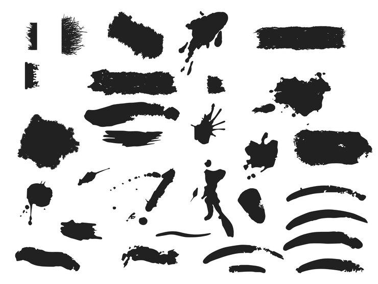 gotas de tinta y pinceles