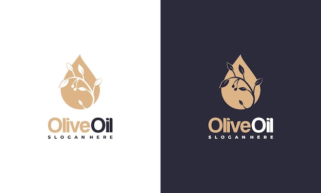 Goteo de aceite de oliva Logo diseños concepto vector