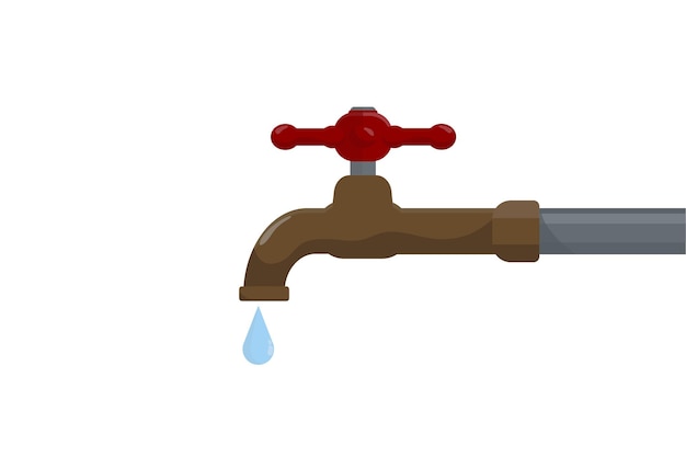 Goteo de agua de una plomería de válvula de tubo de grifo