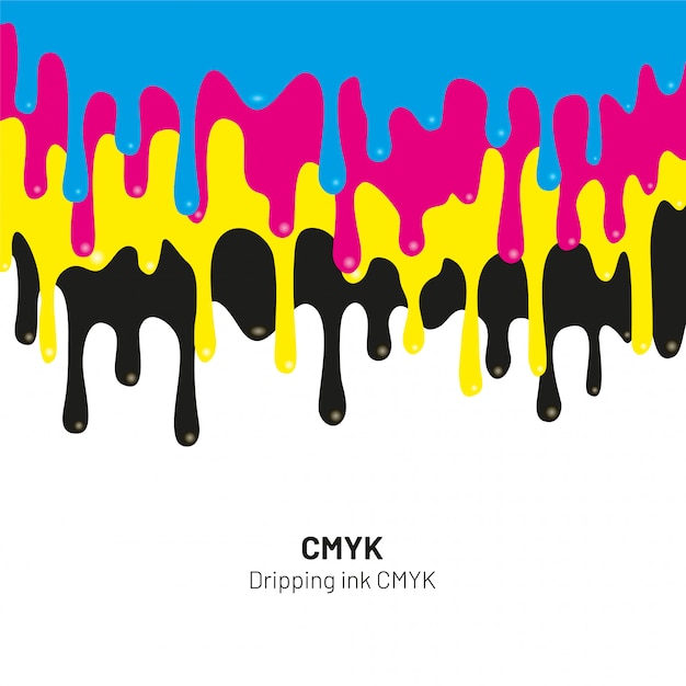 Goteo de tinta mancha CMYK