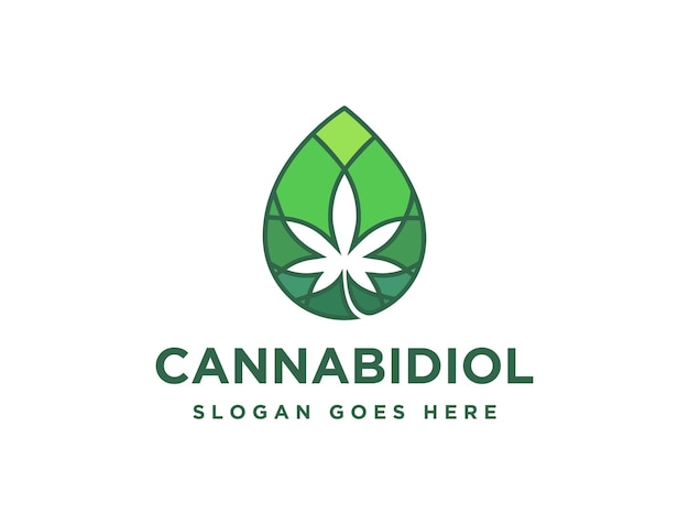 Gotita cannabidiol cannabis cáñamo marihuana cbd aceite logo