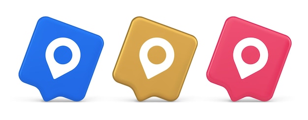 GPS mapa pin ubicación servicio botón aplicación dirección distancia puntero 3d icono realista