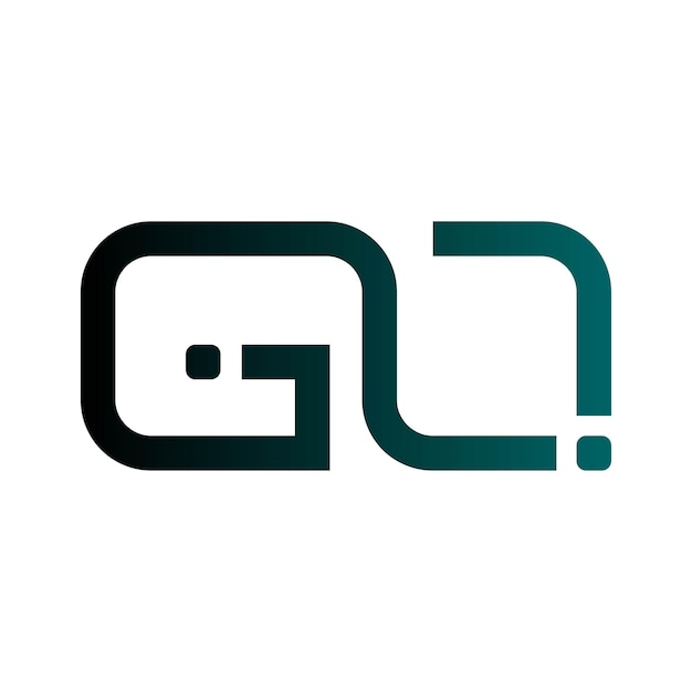 GQ abstract tecnología emblema inicial monograma símbolo de lujo icono simple diseño de letra logotipo