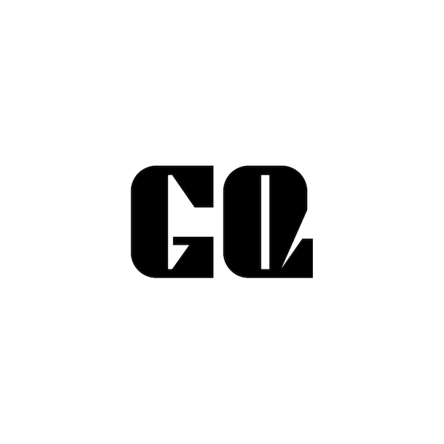 GQ monograma diseño del logotipo letra texto nombre símbolo monocromático logotipo alfabeto carácter logotipo simple