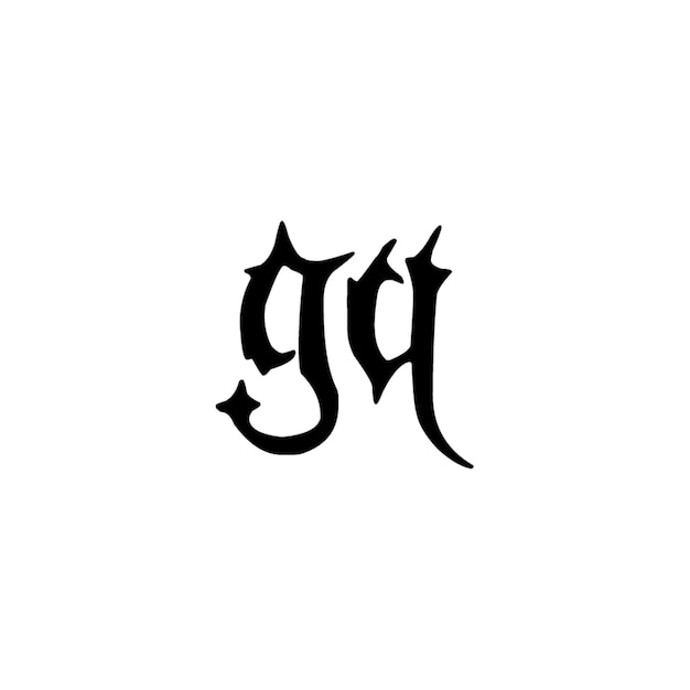 GQ monograma logotipo diseño carta texto nombre símbolo monocromo logotipo alfabeto carácter simple logotipo