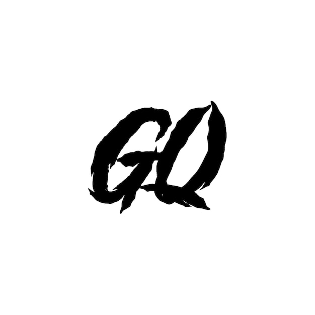 GQ monograma logotipo diseño carta texto nombre símbolo monocromo logotipo alfabeto carácter simple logotipo