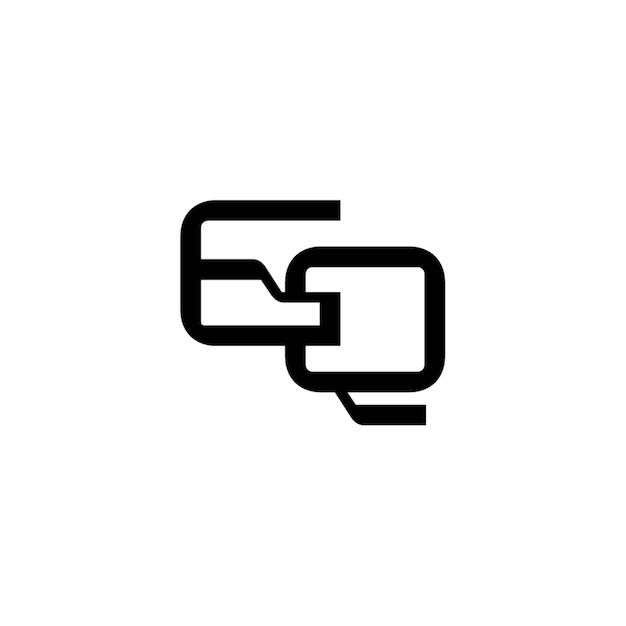 GQ monograma logotipo diseño carta texto nombre símbolo monocromo logotipo alfabeto carácter simple logotipo