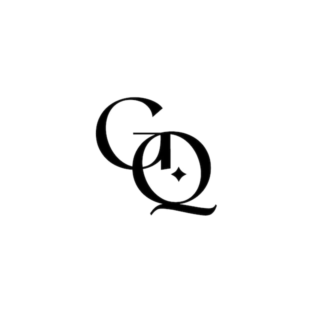 GQ monograma logotipo diseño carta texto nombre símbolo monocromo logotipo alfabeto carácter simple logotipo