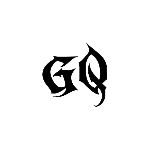 GQ monograma logotipo diseño carta texto nombre símbolo monocromo logotipo alfabeto carácter simple logotipo