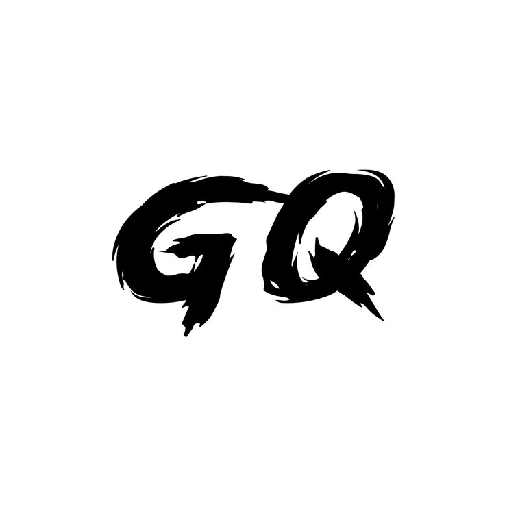 Vector gq monograma logotipo diseño carta texto nombre símbolo monocromo logotipo alfabeto carácter simple logotipo