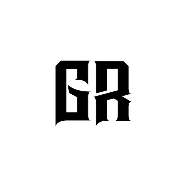GR monograma logotipo diseño carta texto nombre símbolo monocromo logotipo alfabeto carácter simple logotipo