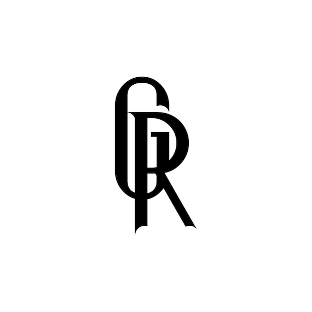 GR monograma logotipo diseño carta texto nombre símbolo monocromo logotipo alfabeto carácter simple logotipo