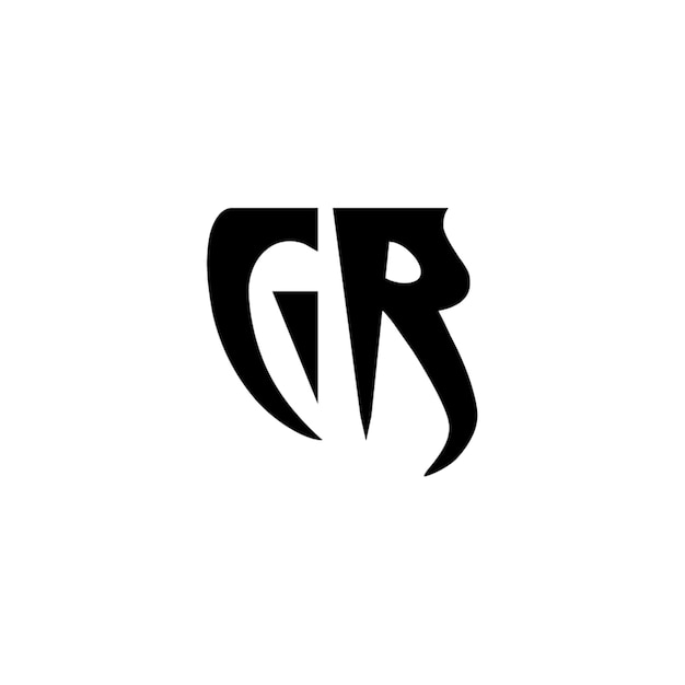 GR monograma logotipo diseño carta texto nombre símbolo monocromo logotipo alfabeto carácter simple logotipo