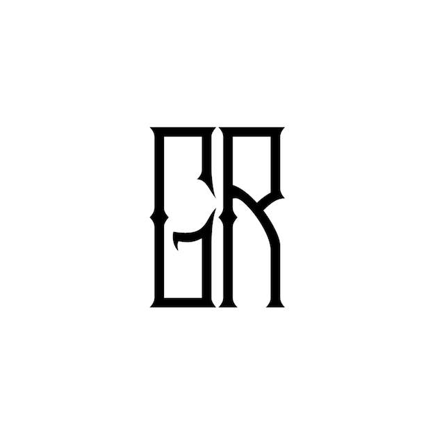 GR monograma logotipo diseño carta texto nombre símbolo monocromo logotipo alfabeto carácter simple logotipo