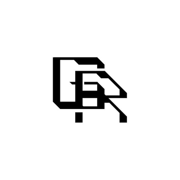 GR monograma logotipo diseño carta texto nombre símbolo monocromo logotipo alfabeto carácter simple logotipo