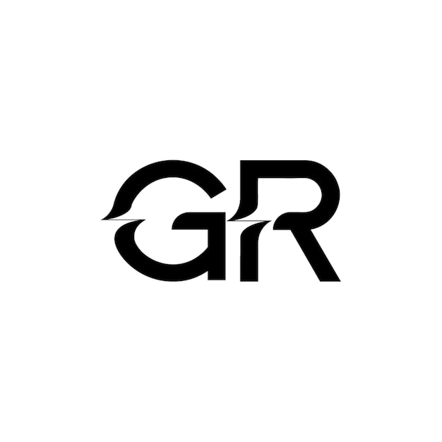 GR monograma logotipo diseño carta texto nombre símbolo monocromo logotipo alfabeto carácter simple logotipo