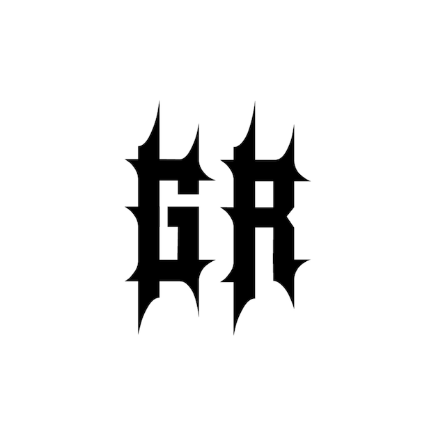 GR monograma logotipo diseño carta texto nombre símbolo monocromo logotipo alfabeto carácter simple logotipo