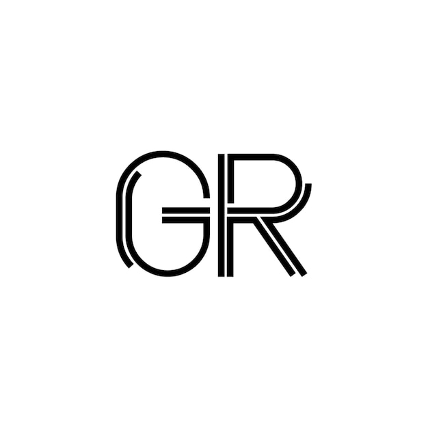GR monograma logotipo diseño carta texto nombre símbolo monocromo logotipo alfabeto carácter simple logotipo