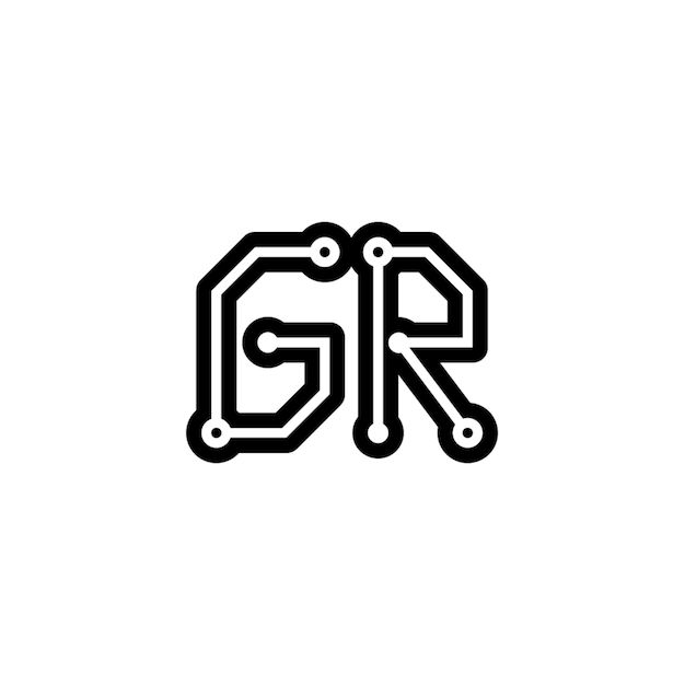 GR monograma logotipo diseño carta texto nombre símbolo monocromo logotipo alfabeto carácter simple logotipo